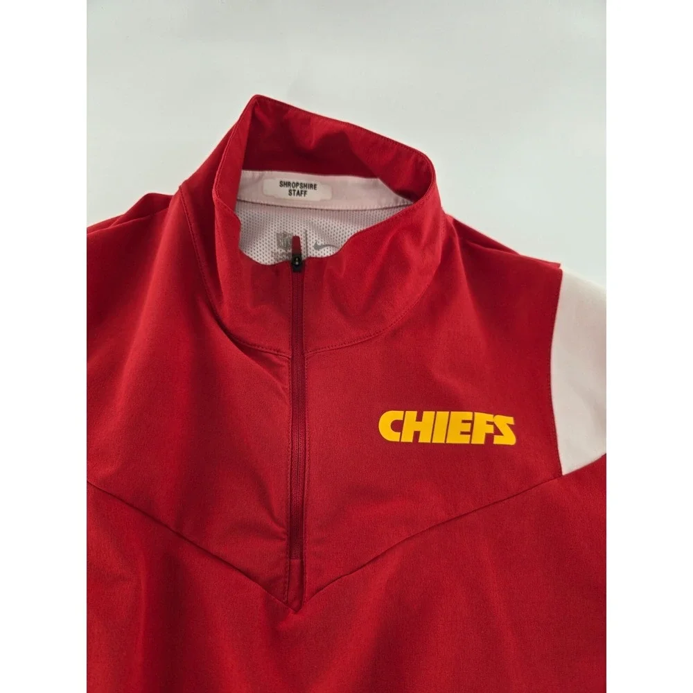 Nike NFL On Field Jacket‎ Men's M Red Kansas City Chiefs Quarter Zip Rain